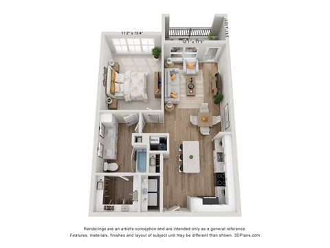 a floor plan of a 3 bedroom apartment